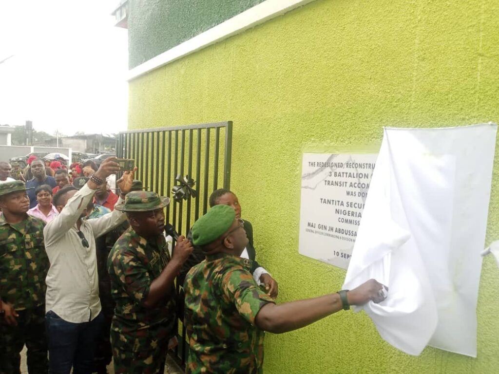 Tantita Hands over Re-modelled Military Accommodation to Nigeria Army