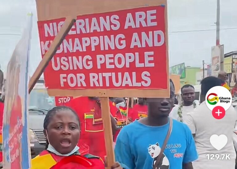 Ghanaians protest alleged prostitution, ritual killings by Nigerians