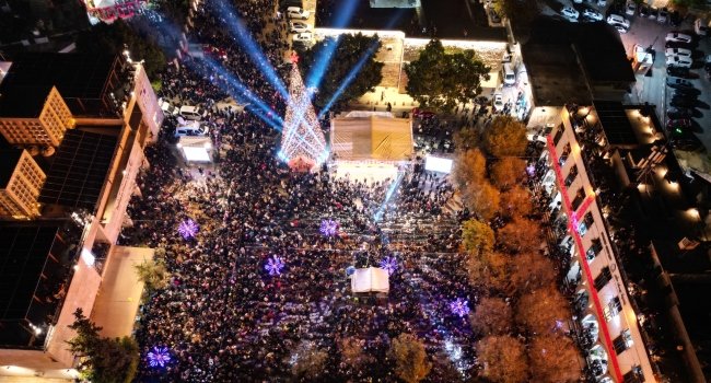 Bethlehem lights Christmas tree first time since Gaza war began