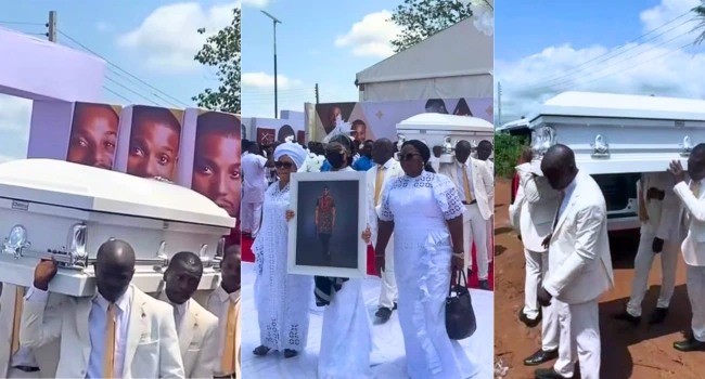 Alexx Ekubo laid to rest in Abia amid tears, tributes from family, Nollywood stars